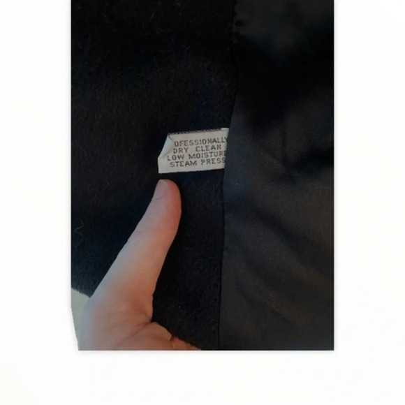 Albert Nipon Black Wool Pea Coat - Picture 16 of 16